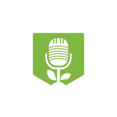 Podcast leaf nature ecology vector logo design. Podcast talk show logo ...