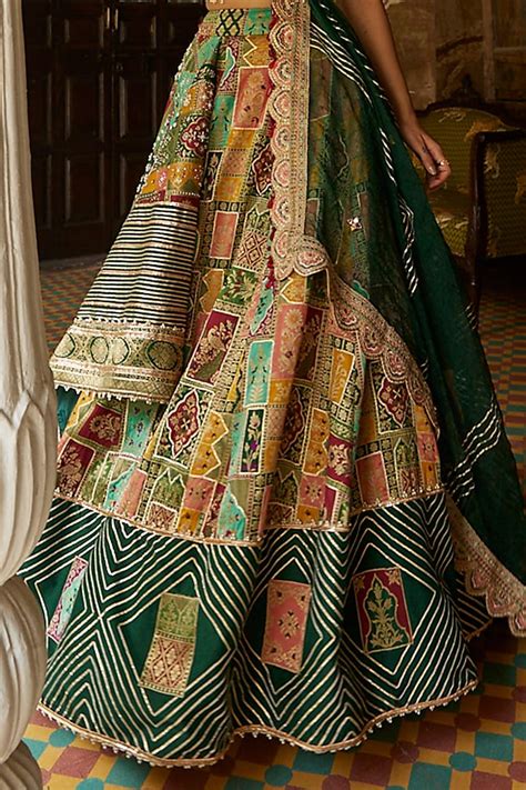 Multi Colored Embellished Wedding Lehenga Set By Aditi Gupta At Pernia