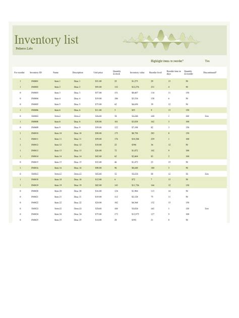 Inventory List With Highlighting1 | PDF | Trade | Financial Capital