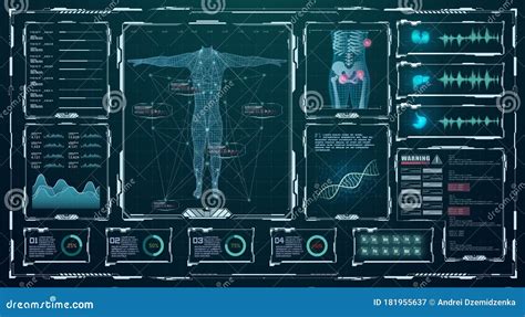 Head Up Display HUD UI GUI For Medical App Futuristic Virtual Graphic