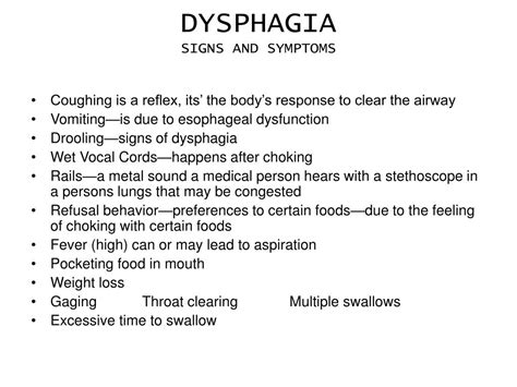 Dysphagia Symptoms