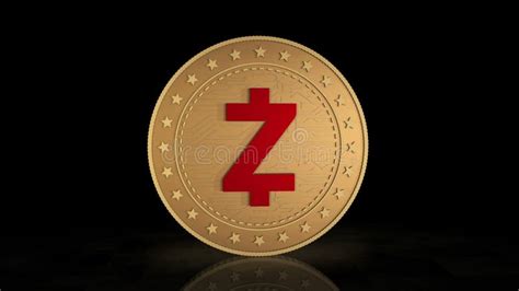 Zcash Zec Cryptocurrency Golden Coin Isolated Loop On Green Screen