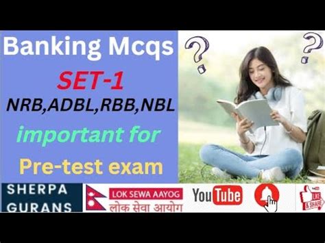 Banking MCQs SET 1 NRB ADBL RBB NBL For Pre Test Exams