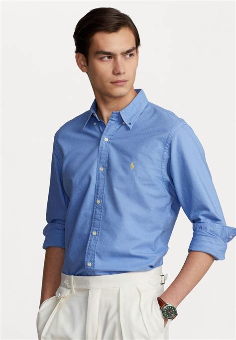 Polo Ralph Lauren Slim Fit Garment Dyed Oxford Shirt Hemd Harbor