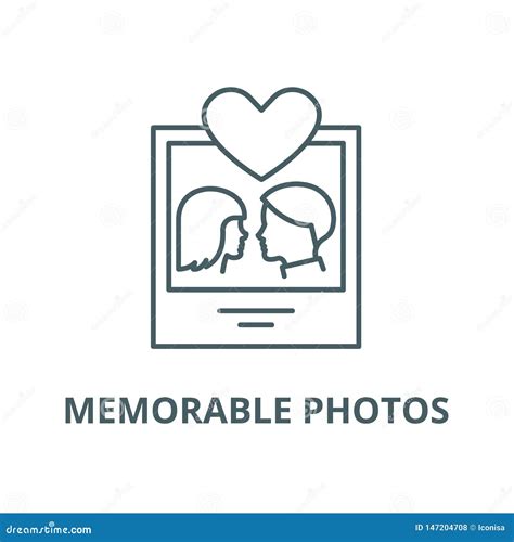 Memorable Photos Vector Line Icon Linear Concept Outline Sign Symbol