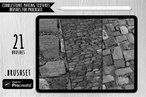 Cobblestone paving brushes textures for Photoshop&Procreate