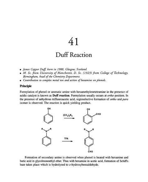 Duff Reaction Chapter 41 Name Reactions In Organic Synthesis