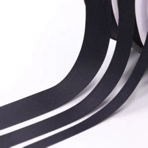 Custom Mm Mm Wide Black Polyester Grosgrain Fabric Ribbon China