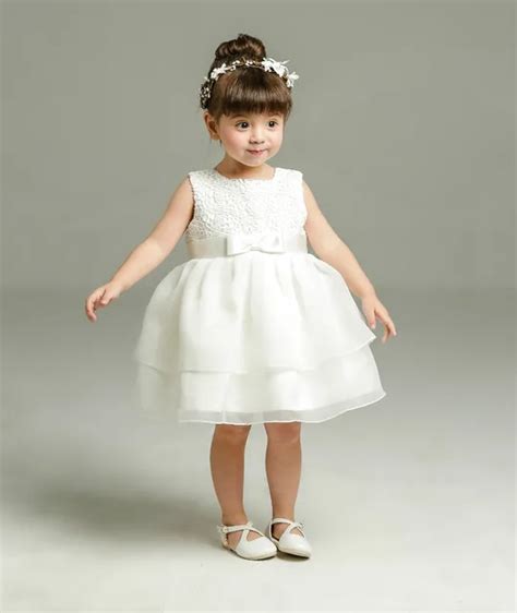 baby Girls Dress 2018 Summer white Chiffon Party Dress Infant wedding ...