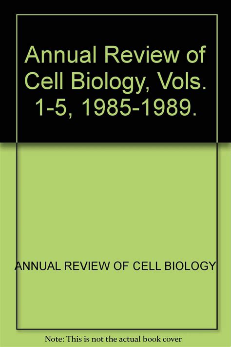 Annual Review Of Cell Biology Vols Annual Review Of