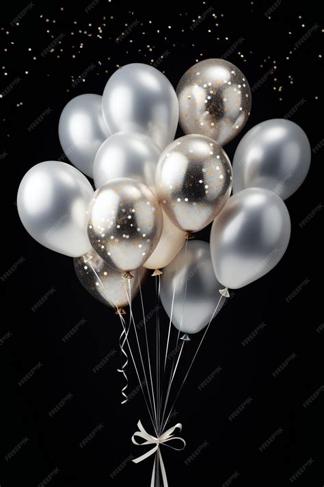 Premium Photo | Silver Balloons for Party Design Invitations