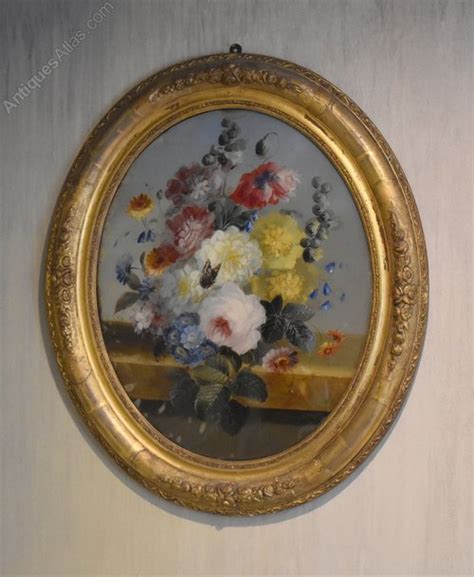 Antiques Atlas Victorian Still Life Oil Painting On Convex Glass