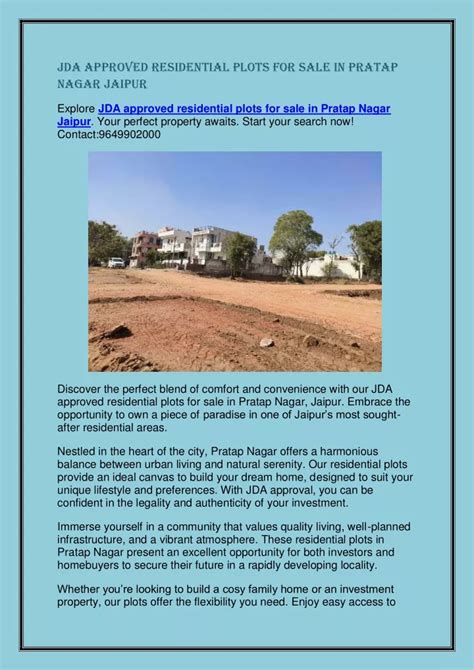 Ppt Jda Approved Residential Plots For Sale In Pratap Nagar Jaipur 2