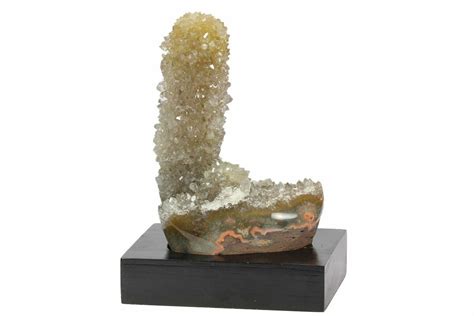 5 3 Tall Quartz Stalactite Formation With Wood Base Uruguay