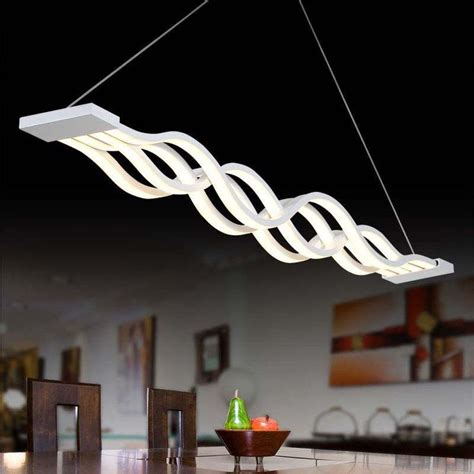 Modern Creative Led Wave Pendant Light Acrylic Led Wavy Hanging Lamp