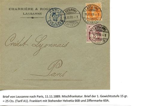 Brief Stehende Helvetia Von Paris 66B Und 60A Kaufen Auf Ricardo