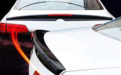 Mutusaisi Black Rear Trunk Lip Spoiler Wing Red Reflector