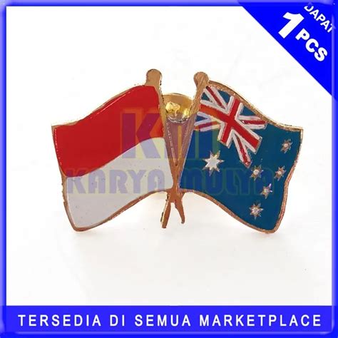 Flag Pin Indonesia Australia Pin Krah Bendera Persahabatan KM