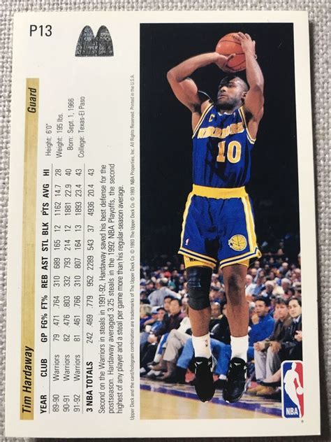 1992 93 Upper Deck McDonald S Basketball P13 Tim Hardaway Golden State