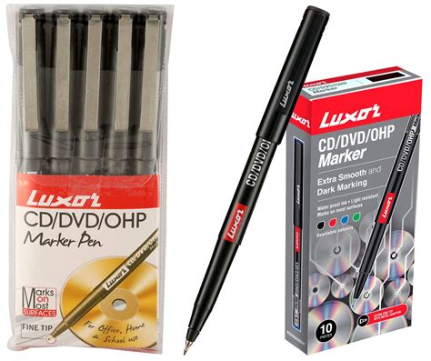 Luxor Ohp Permanent Marker Black Set Of Cd Dvd Ohp Fine