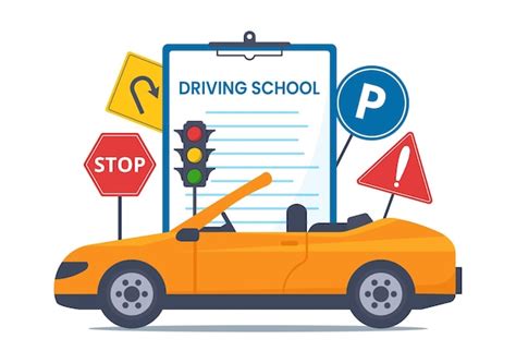 Premium Vector Driving School With Education Process Of Car Learning