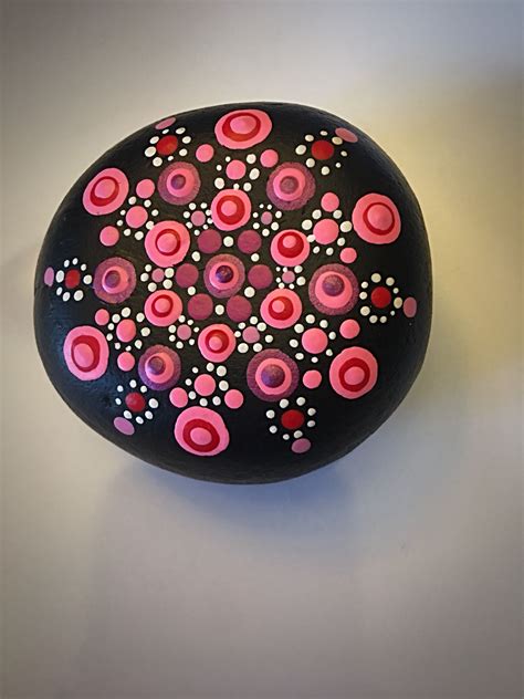 Rock Painting Challenge Of The Day Pink Mandala Dots Painted