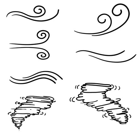 Se O Vento Desenhasse - natureza de ícones de vento, ilustração de fluxo de onda com estilo de ...