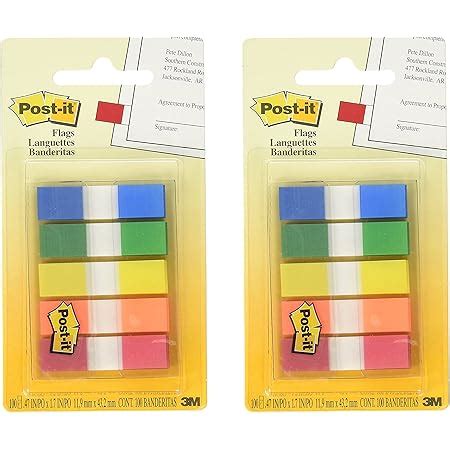 Amazon Post It Flags With On The Go Dispenser Assorted Primary