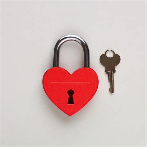 Premium Photo Red Heart Shaped Padlock And Key