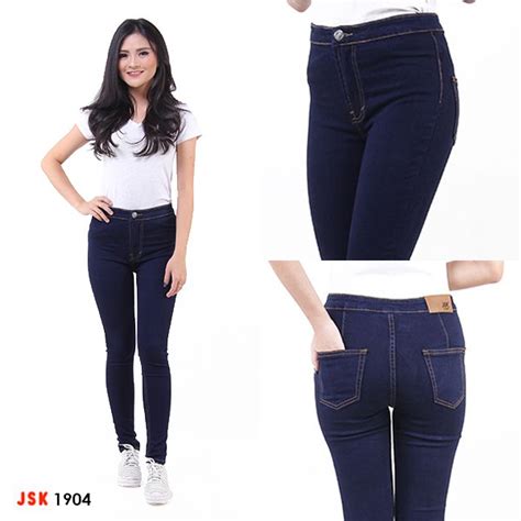 Jual Celana Panjang Highwaist Skinny Jeans Trendy Wanita Cewek Formal