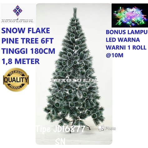 Pohon Natal Feet Cm Meter Snow Flake Pine Tree Tipe