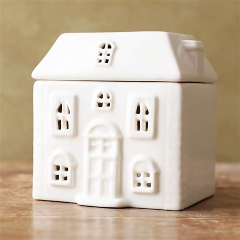 White Ceramic House Wax Melt Burner Etsy