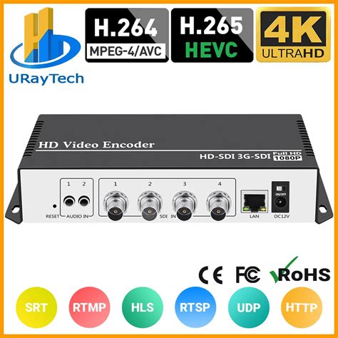 4 Channels HEVC H 264 H 265 SD HD 3G SDI To IP Live Video Streaming