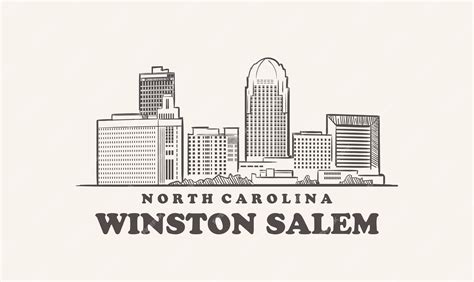 Premium Vector Winston Salem Skyline North Carolina Drawn Sketch