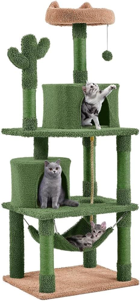 Amazon Yaheetech 62in Cactus Cat Tree Multi Level Cat Tower