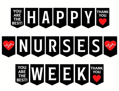 Nurses Week Printable Sign Happy Nurses Week Banner Nurse