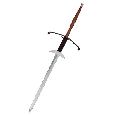 Espada 2 mãos flamejante Espada alemã decorativa com 2 mãos flameja...