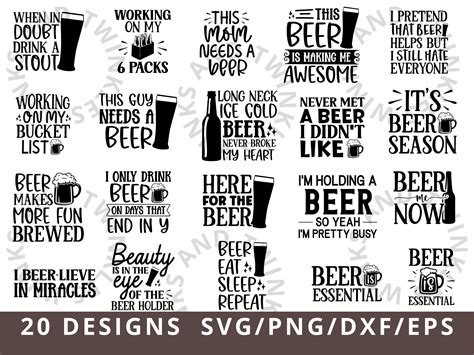 Beer Svg Beer Quotes Svg Bundle Beer Glass Svg Alcohol Etsy Uk