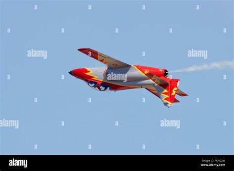 The Spanish Air Force Patrulla Aguila CASA C-101 Aviojet performing at ...