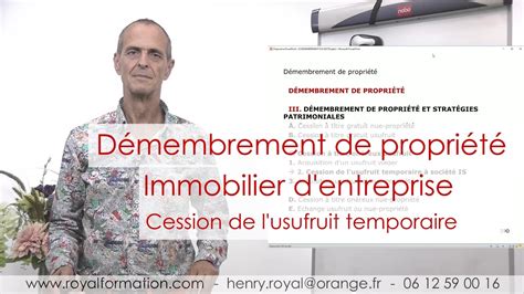 Immobilier D Entreprise Et Cession Usufruit Temporaire Exemple