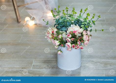 Bouquet Of White Jasmine Flowers In A Vase Romantic Floral Still Life