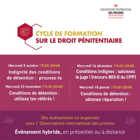 Cycle de formation sur le droit pénitentiaire Indignité des