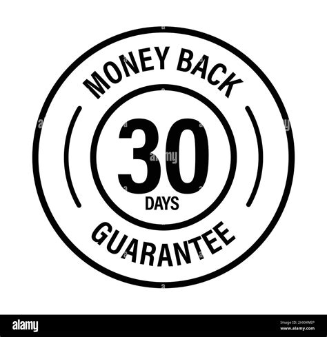 Days Money Back Guarantee Vector Icon Line Art Black In Color