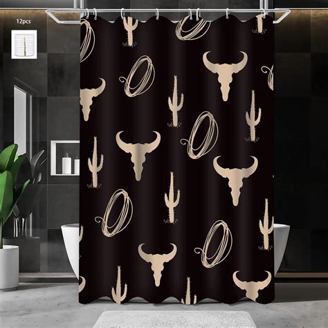 Amazon Latetomt Western Cow Skull Shower Curtain Western Bathroom