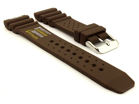 Silicone Watch Strap Pro Brown 20mm 02sp20ba08