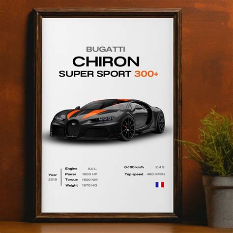 Bugatti Poster Chiron Super Sport Poster Di Auto Moderne Di Met