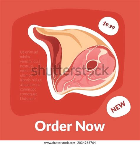 Butcher Department Order Now Promo Banner Stock Vector Royalty Free