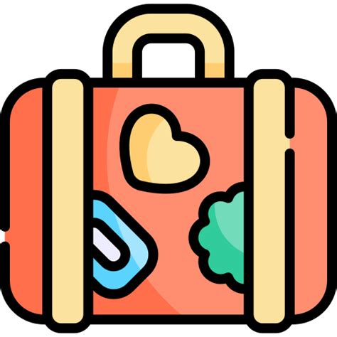 Luggage Kawaii Lineal Color Icon