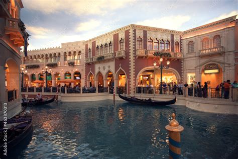 Las Vegas,Nevada,USA –May 2014: Photo of Venezia Hotel interior. The Venetian Las Vegas is a ...