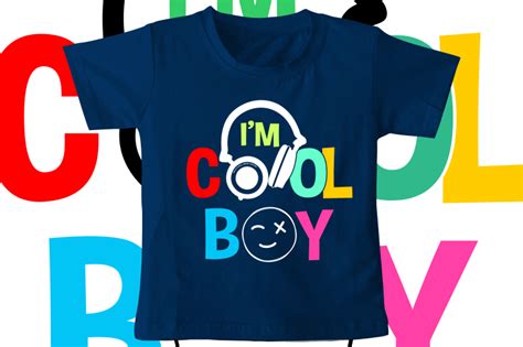 kids t shirt design svg funny i'm cool boy typography graphic vector - Buy t-shirt designs